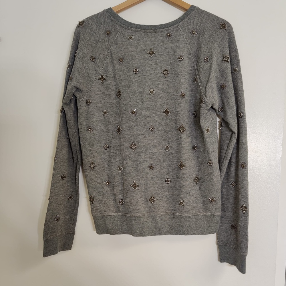 J. Crew Cotton Grey Sweater with Sequins